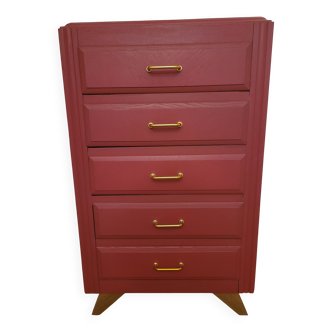 Semainier commode chevet bahut vintage 5 tiroirs