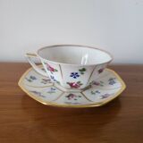 Limoges Porcelain Cup with Decor of Barbel Fish and Roses