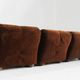 Vintage modular sofa brown velvet and chrome Italy 1970s