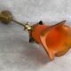 Suspended Jugendstil lamp with orange shade by Muller Frères