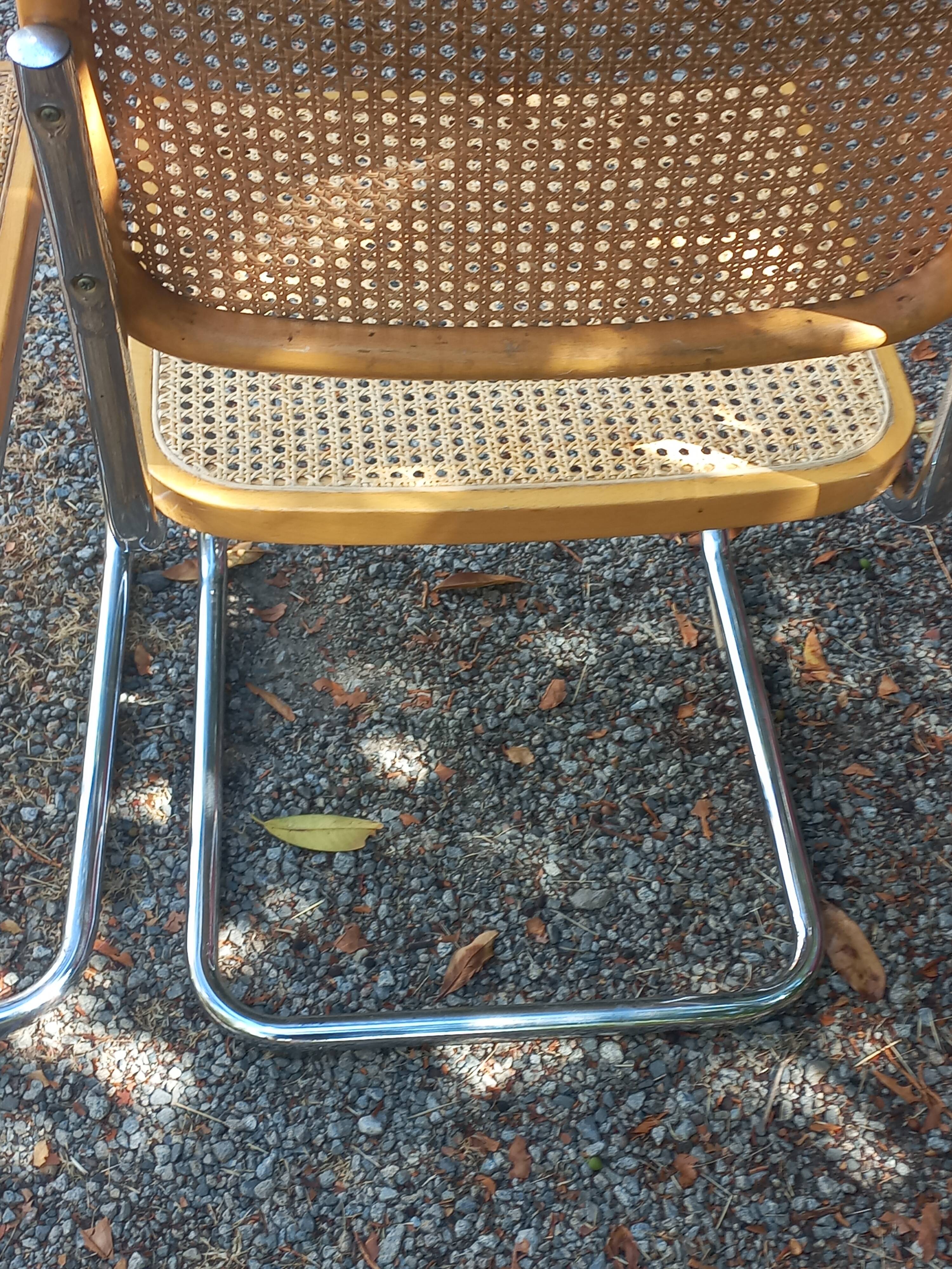 Set of 3 Cesca B32 chairs by Marcel Breuer