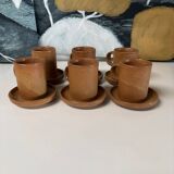 Set of 6 vintage stoneware mugs