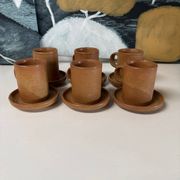 Ensemble de 6 tasses en grès vintage