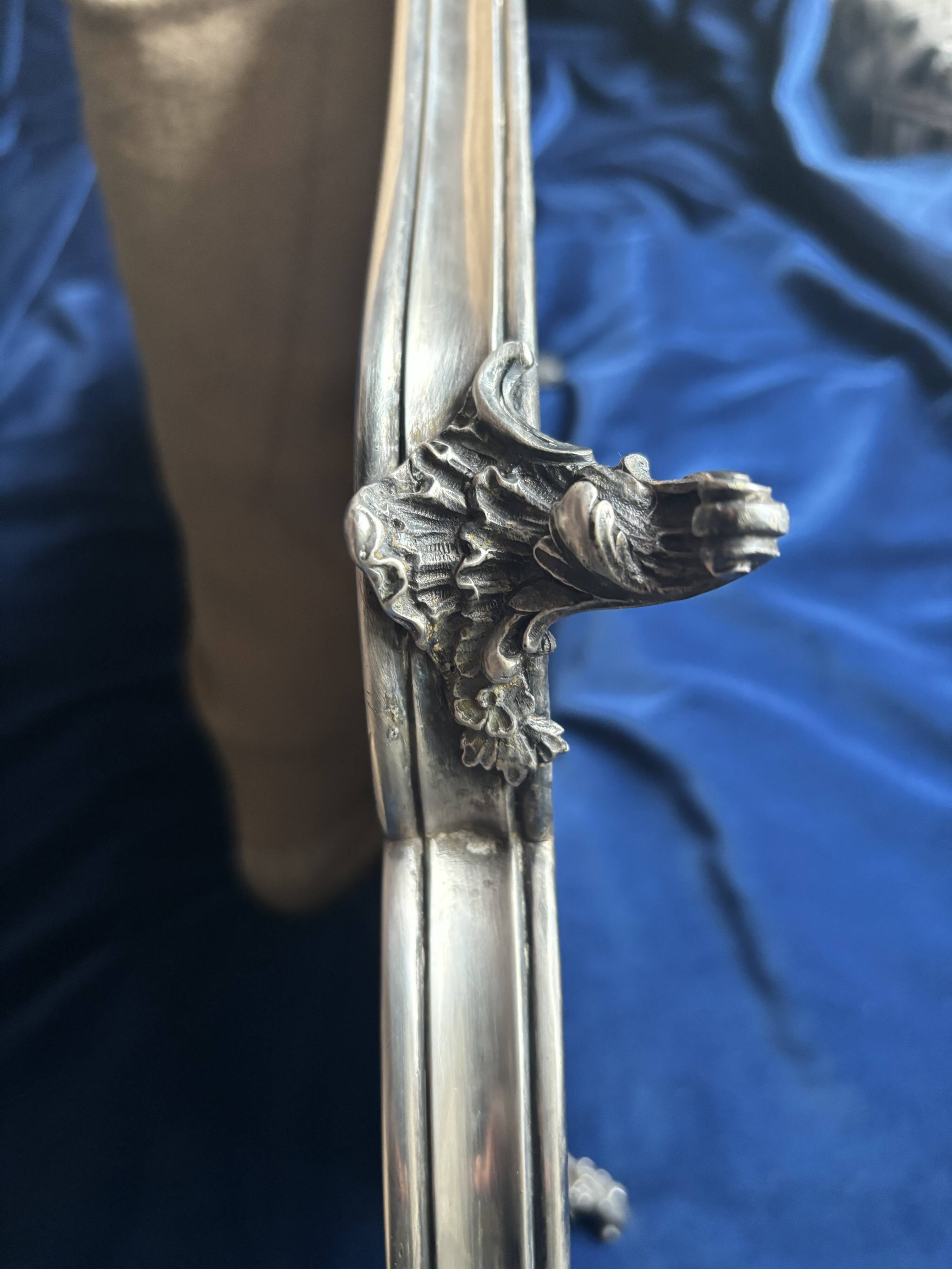19th century mirror and silver table centrepiece