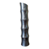 Vase bambou vintage années 80 fonte d'aluminium design contemporain