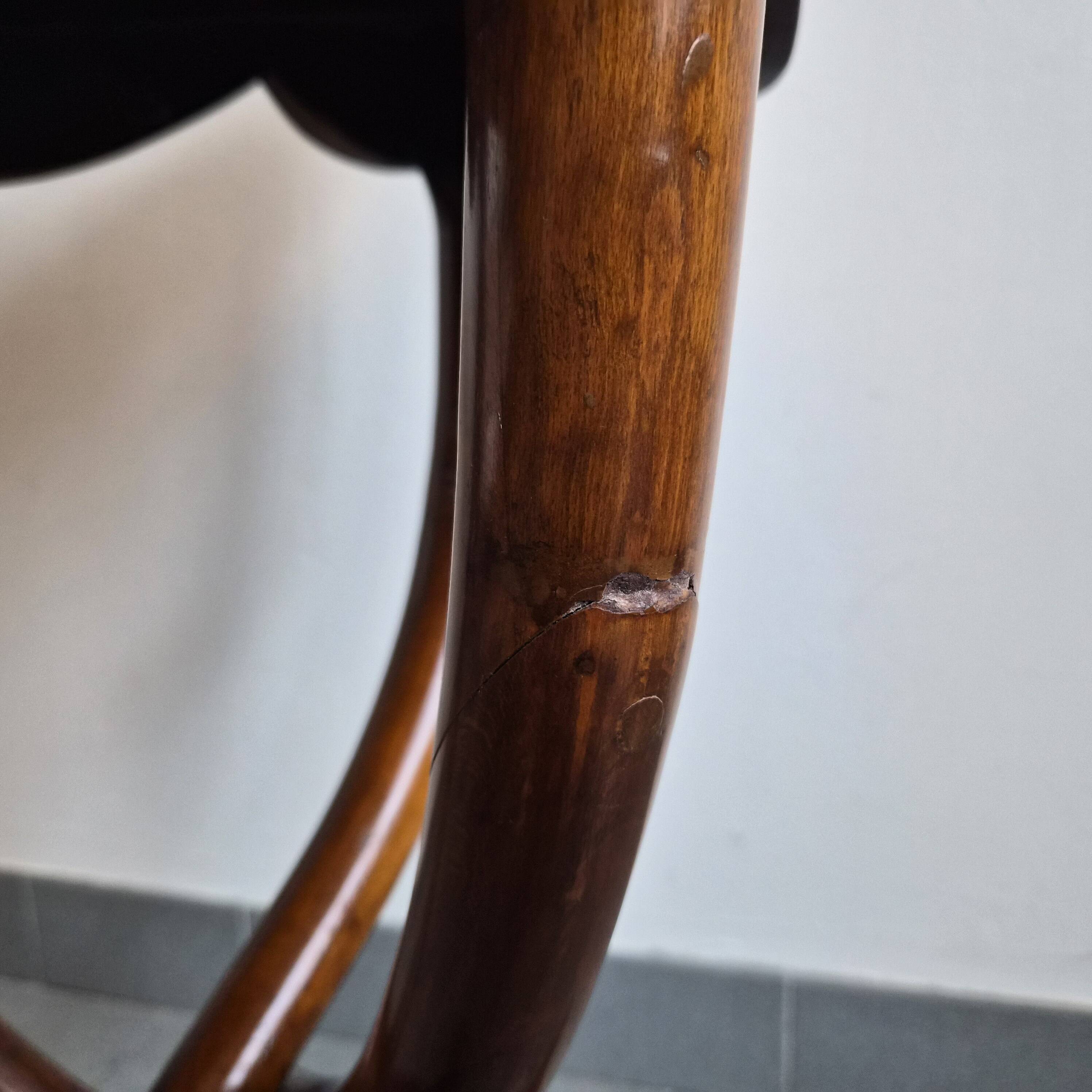 Art Nouveau side table in elm burl