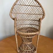 Porte-plante Emmanuelle en rotin vintage