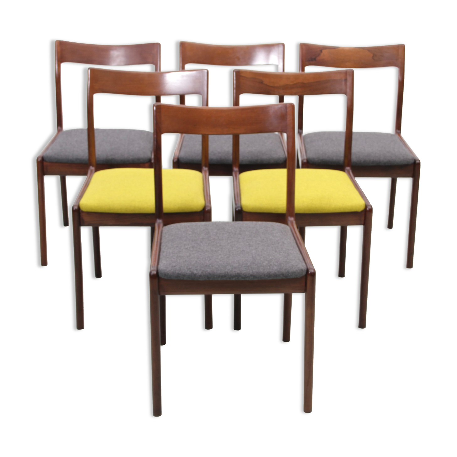 Suite of 6 Scandinavian rosewood chairs from Rio