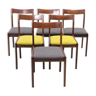 Suite de 6 chaises scandinaves en palissandre de Rio