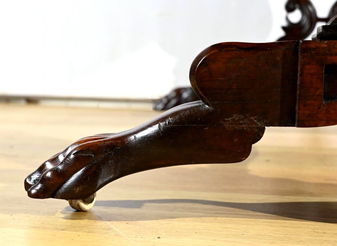 Desk Table with Shutters in Solid Rosewood, Restoration Period – Early 19th Century