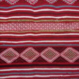 Red Berber carpet Handmade wool 115x215cm