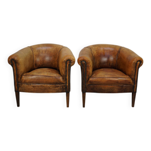 Chaises de club en cuir