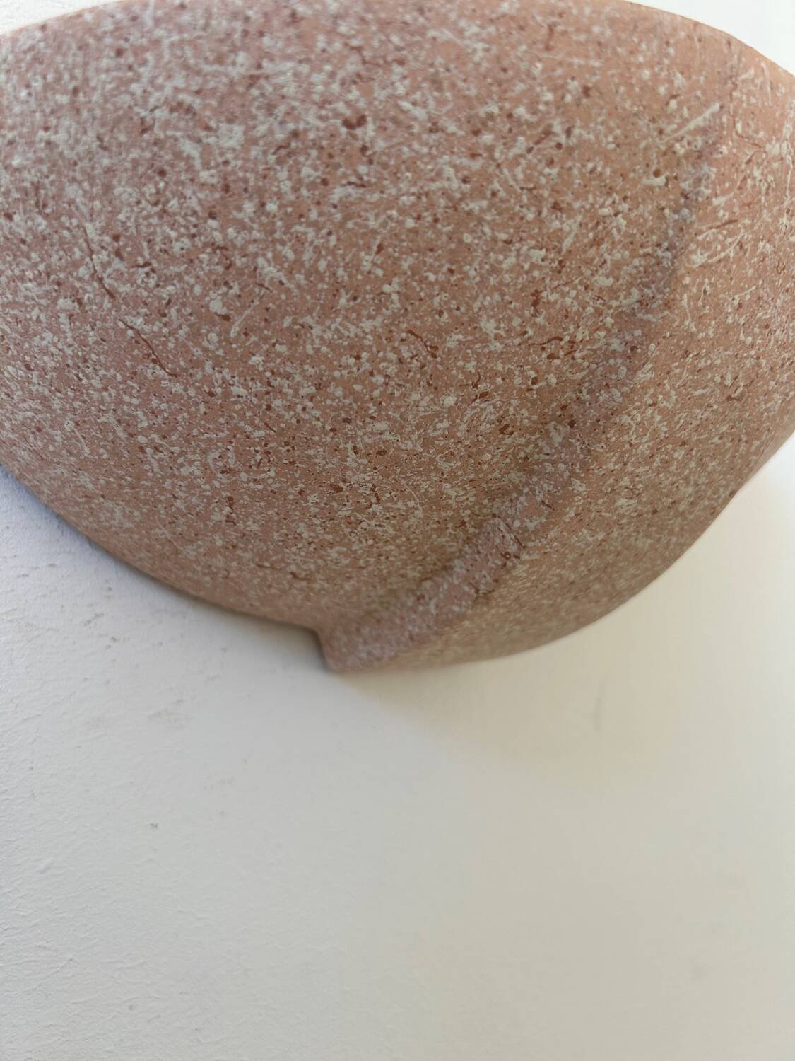 Pair of vintage plaster sconces, speckled pink, France 1970