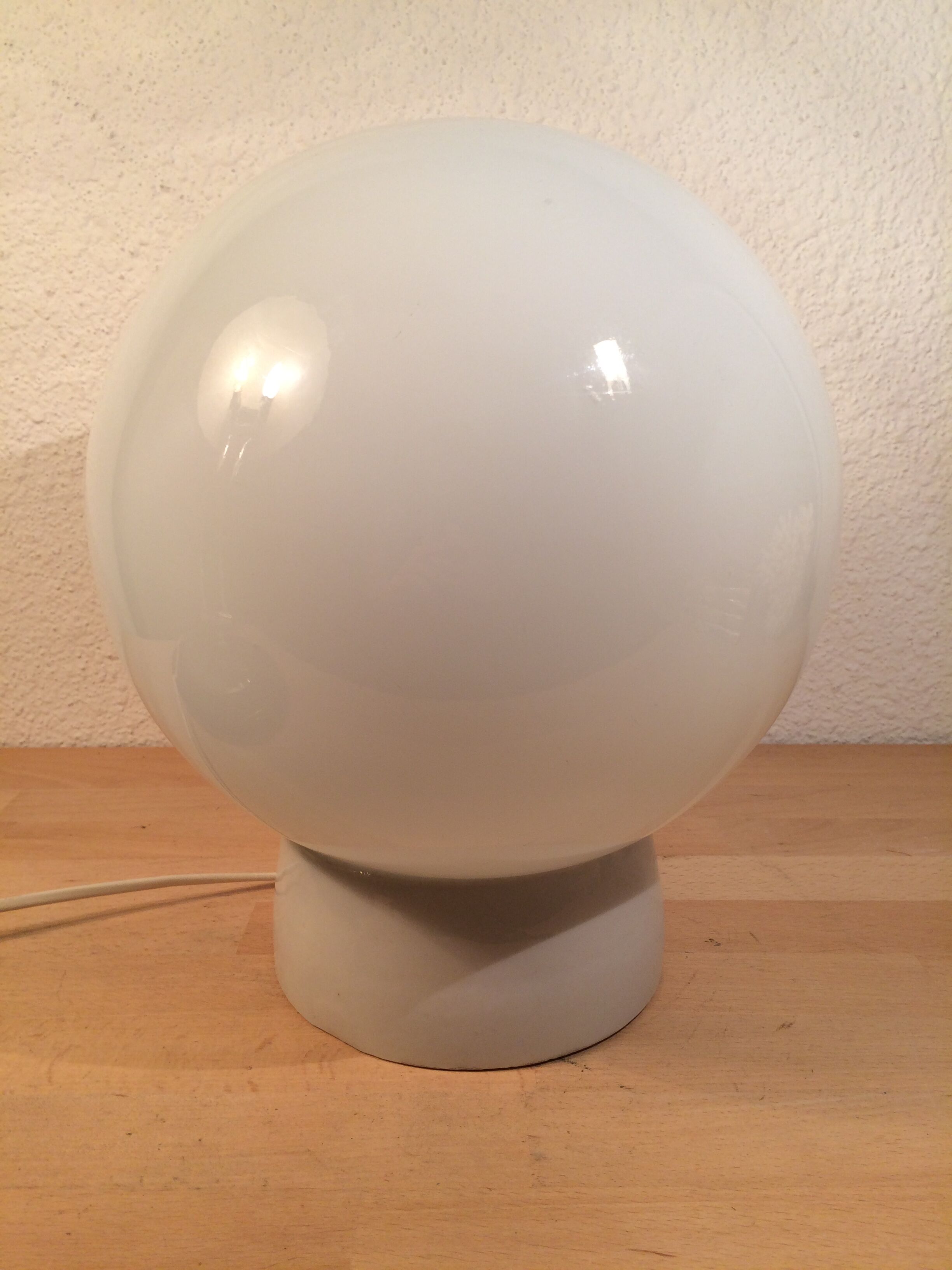 Globe lamp, ceramic and opaline, wall lamp or ceiling lamp