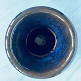 Large blue glazed ceramic vase