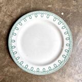 Boch Frères Keramis round dish in green ironstone, "Bonaparte" service