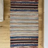 Pair of vintage scandinavian carpet 1960's wool weaves hand  74x142cm