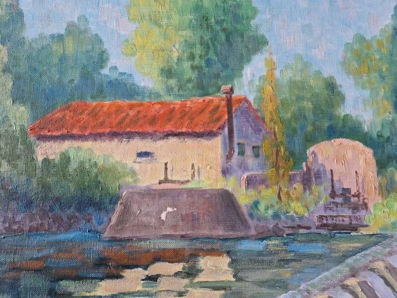 Christian Xapella (1927-2021), painter from Carcassonne - Oil on canvas - Saint Jean Paichère