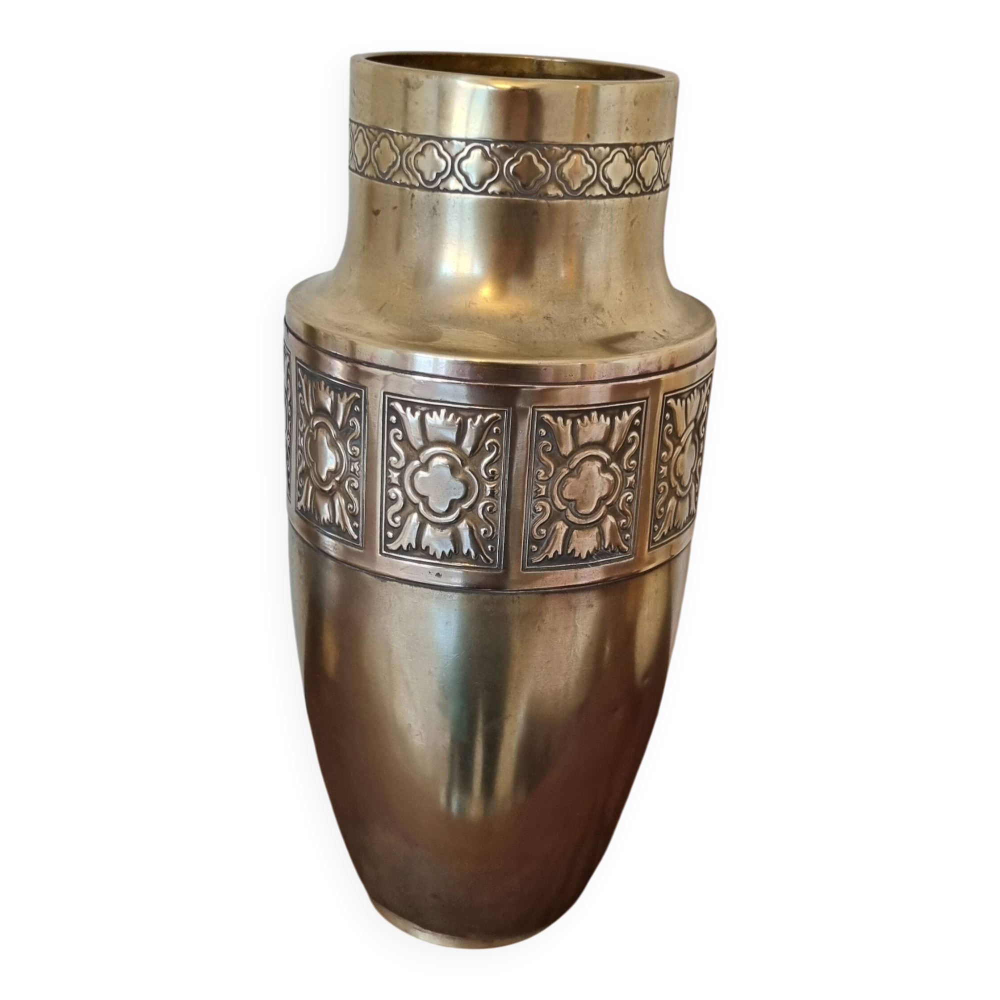 Copper vase and engraving