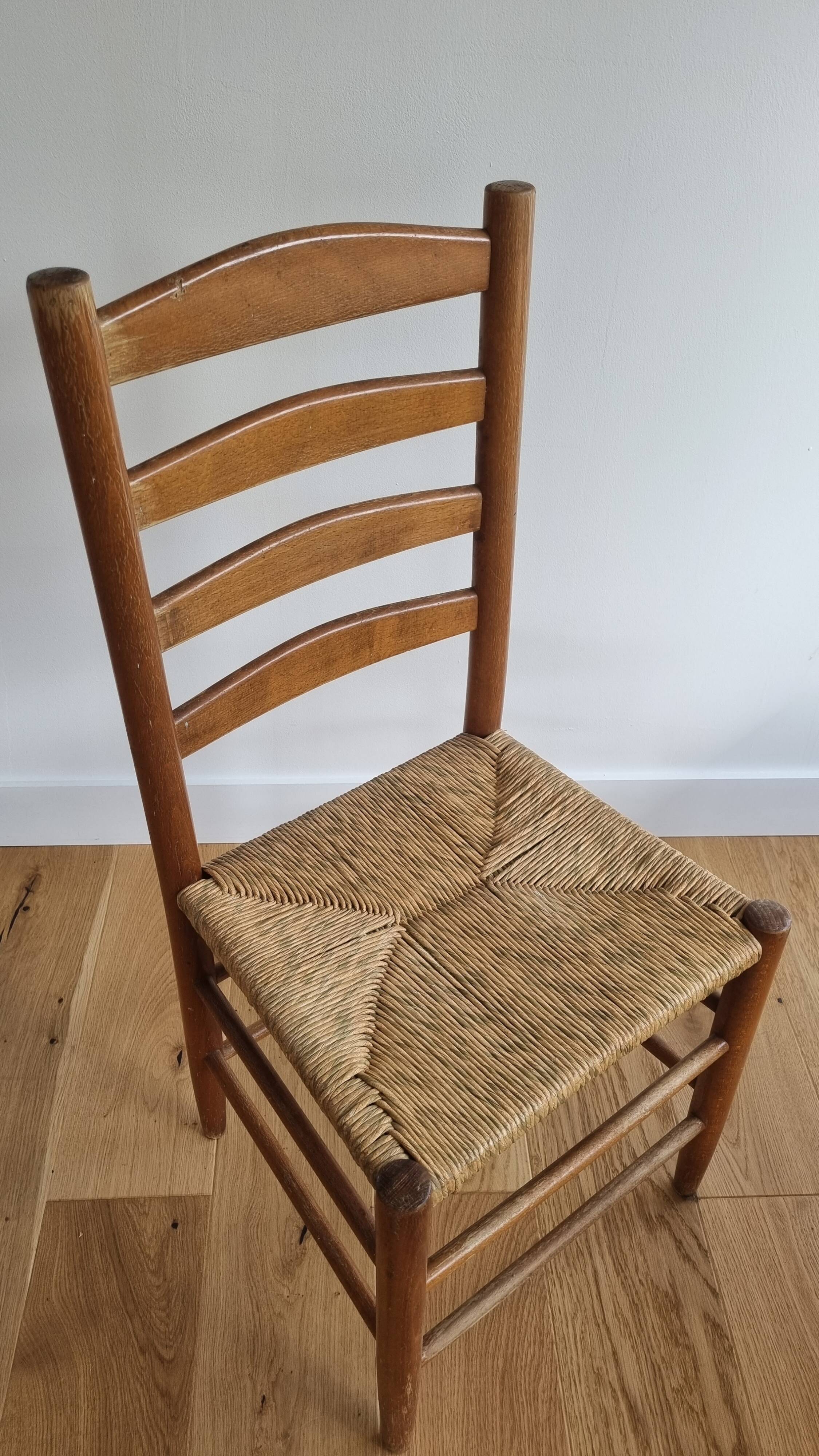 pair of vintage straw chairs