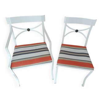 White wrought iron chairs from the Red Cedar