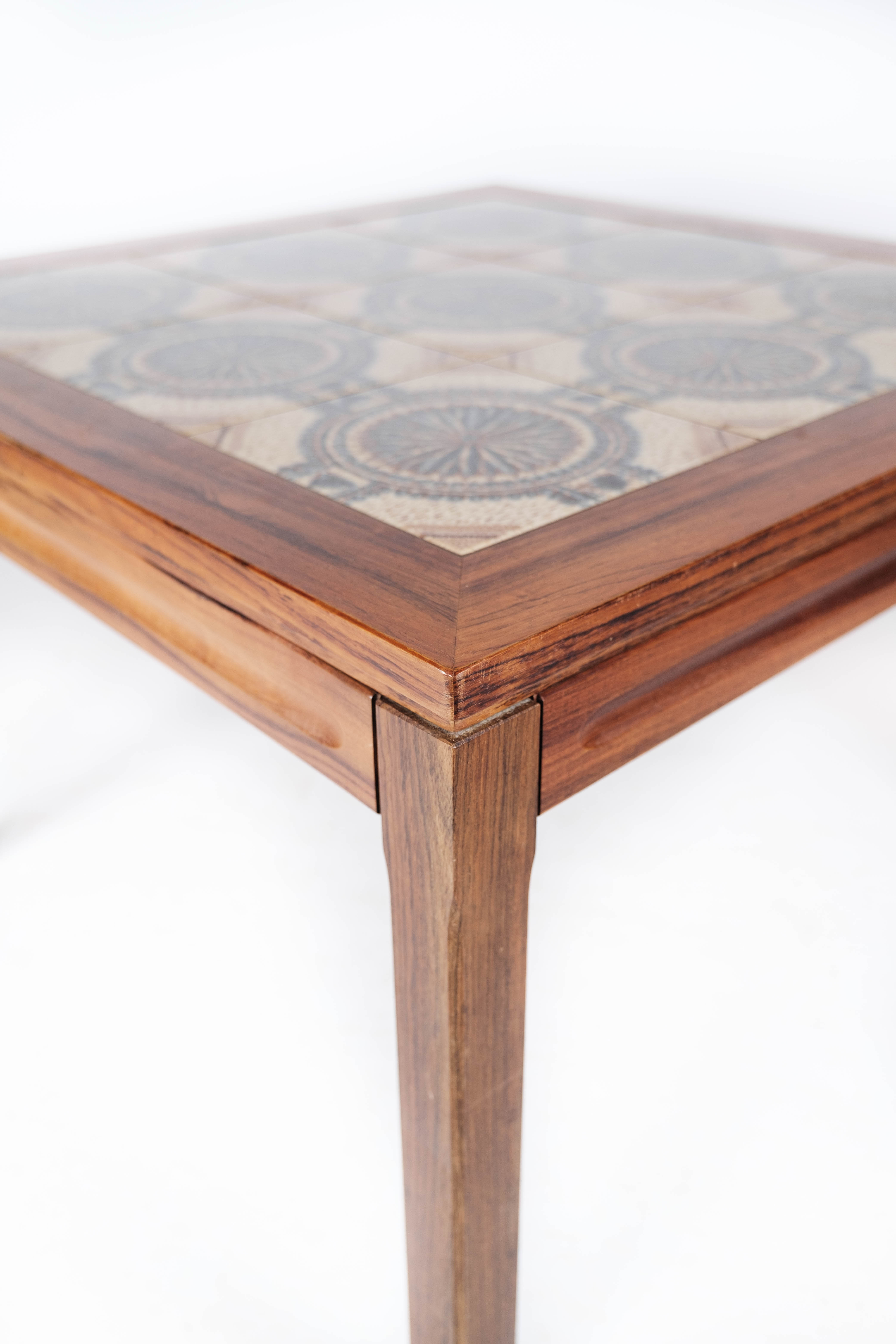 Coffee table in rosewood and with tiles of Danish design, 1960s