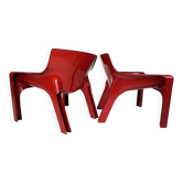 Vico Magistretti Vicario Set of 2 Lounge Chairs for Artemide, 1970