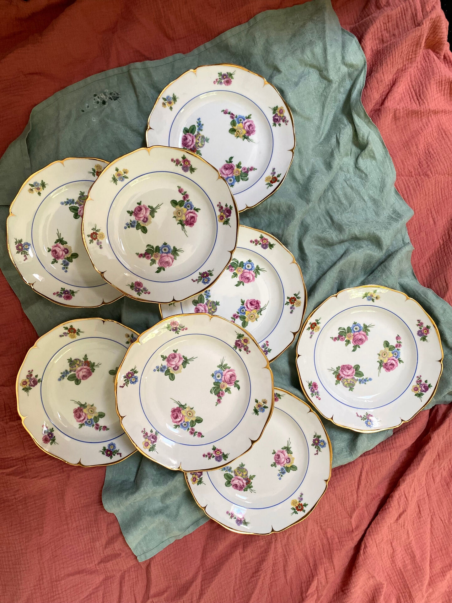 8 deep plates in Foëcy porcelain - 1930