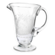 Antique glass pitcher with wheel engraving and floral decoration, Bohemia, early 20th century.