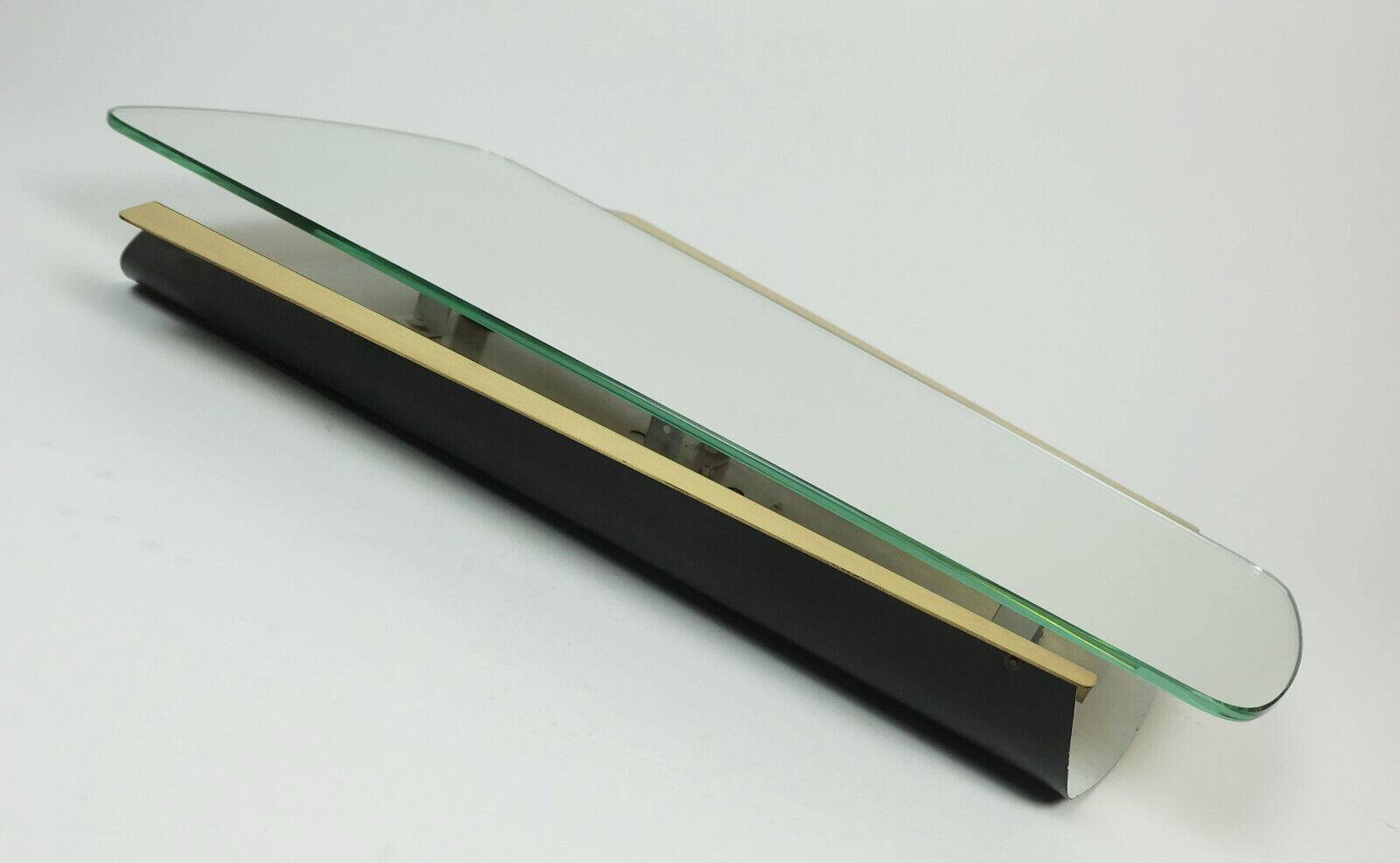 1950s 1960s mid century modern WALL MIRROR with metal and brass frame