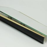 1950s 1960s mid century modern WALL MIRROR with metal and brass frame