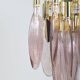 Italian chandelier in brass with tear-shaped Murano glass, 1970s