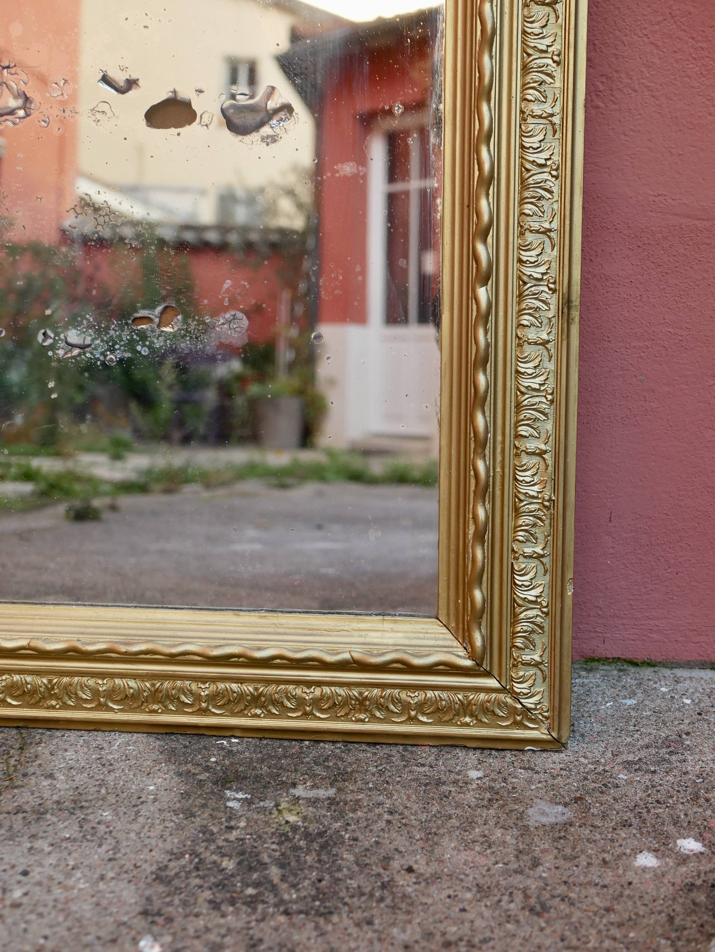 Large old gilded mirror 84x139cm