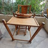 Vintage wooden baby high chair