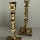 Pair of brass candle holders made in England