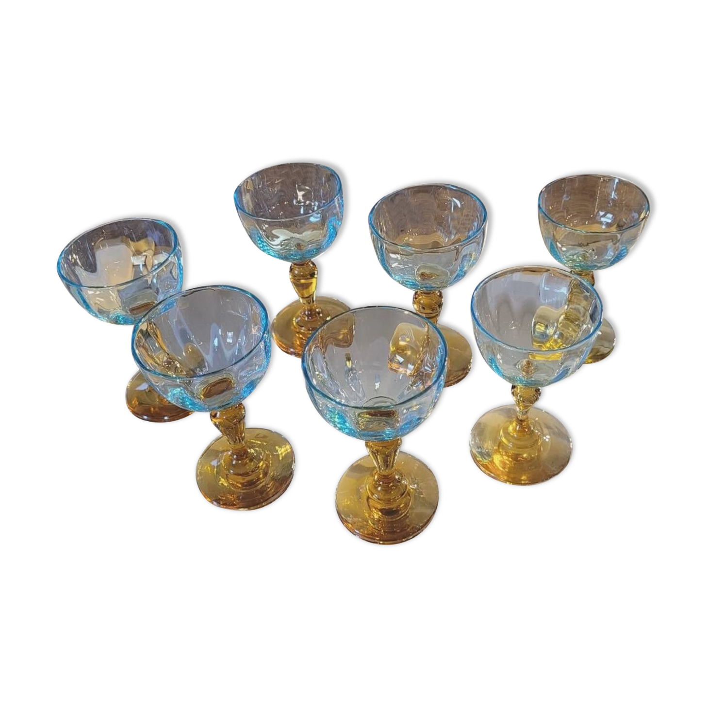 7 George Sand stemmed glasses