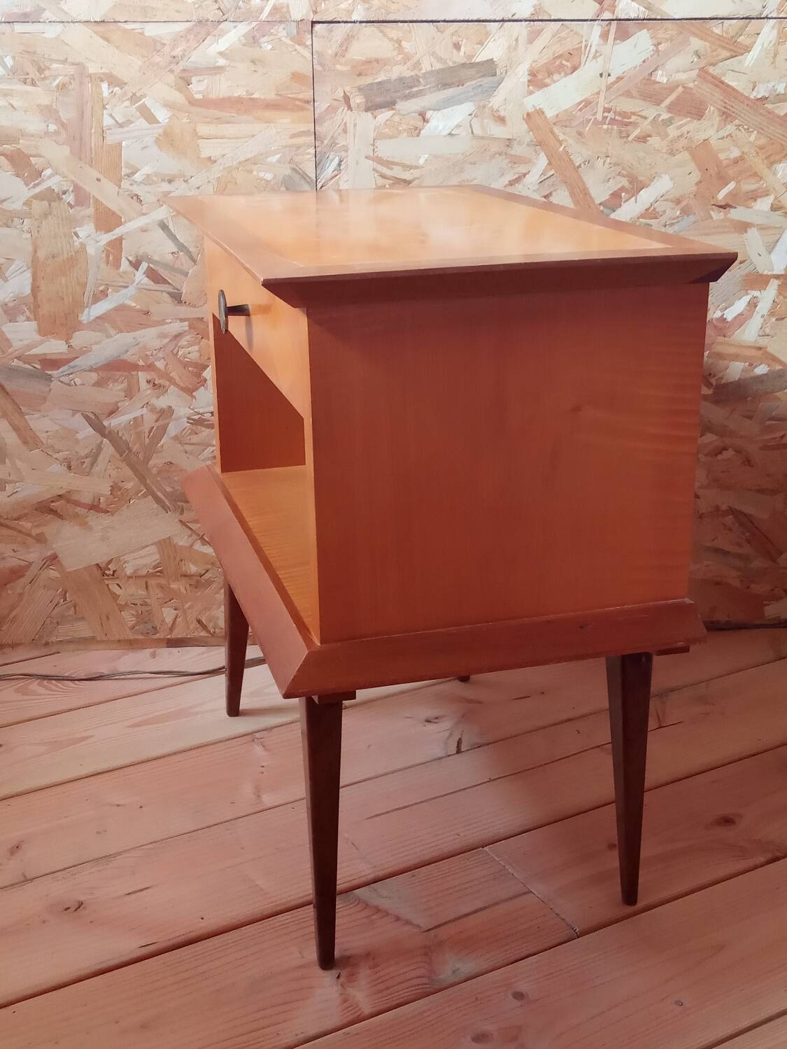 Bedside table with compass feet, 1950s
