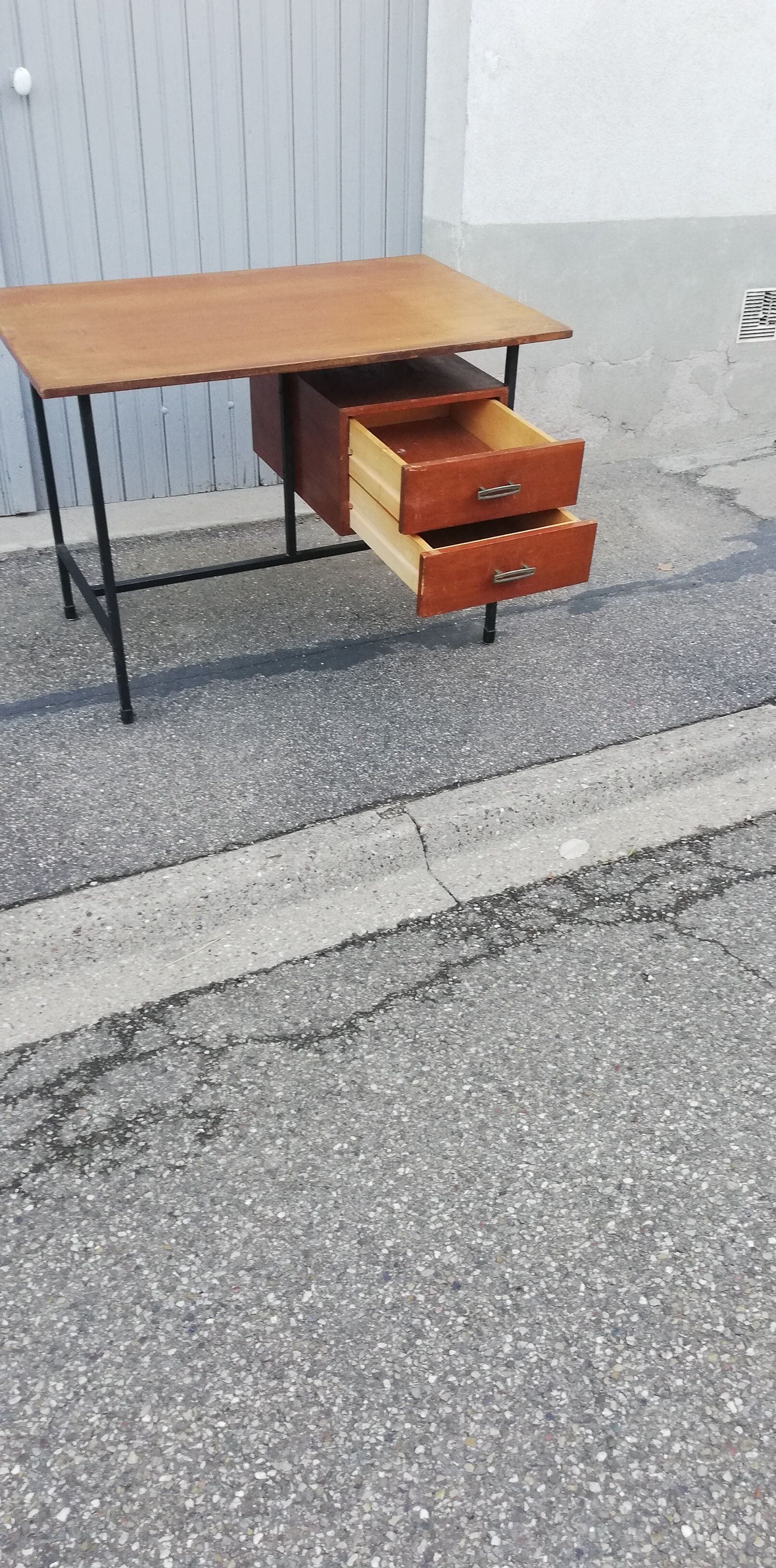 Vintage wood and metal desk