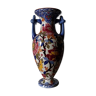 Gien earthenware amphora vase "Peonies"