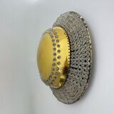 Unique modernist design crystal glass and brass wall light, Austria 1950s