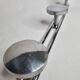 Chrome metal wall coat holder, 3 patères, 39 cm