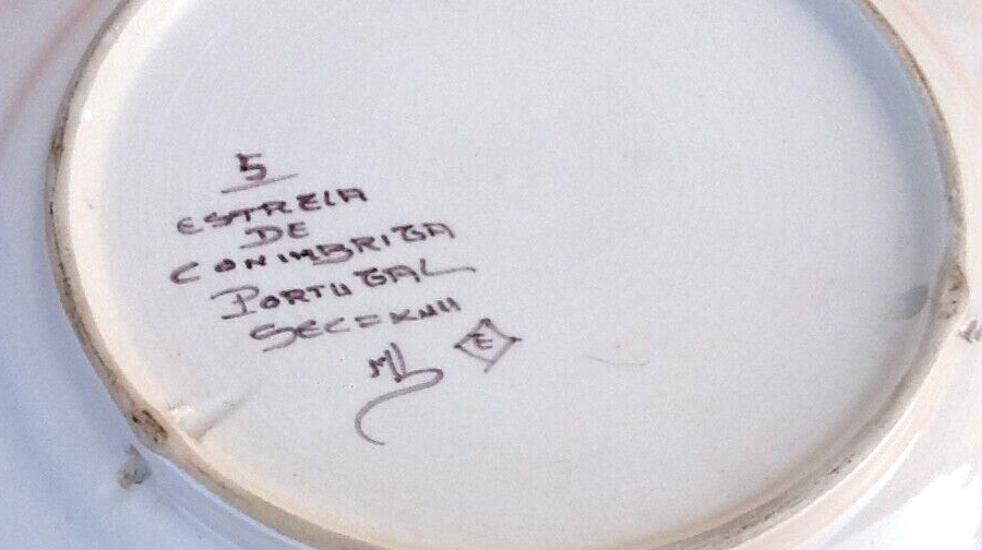 Polychrome ceramic plate Estrela De Conimbriga Portugal