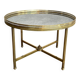 Brass coffee table with a vintage mirror top from the Baguès house.