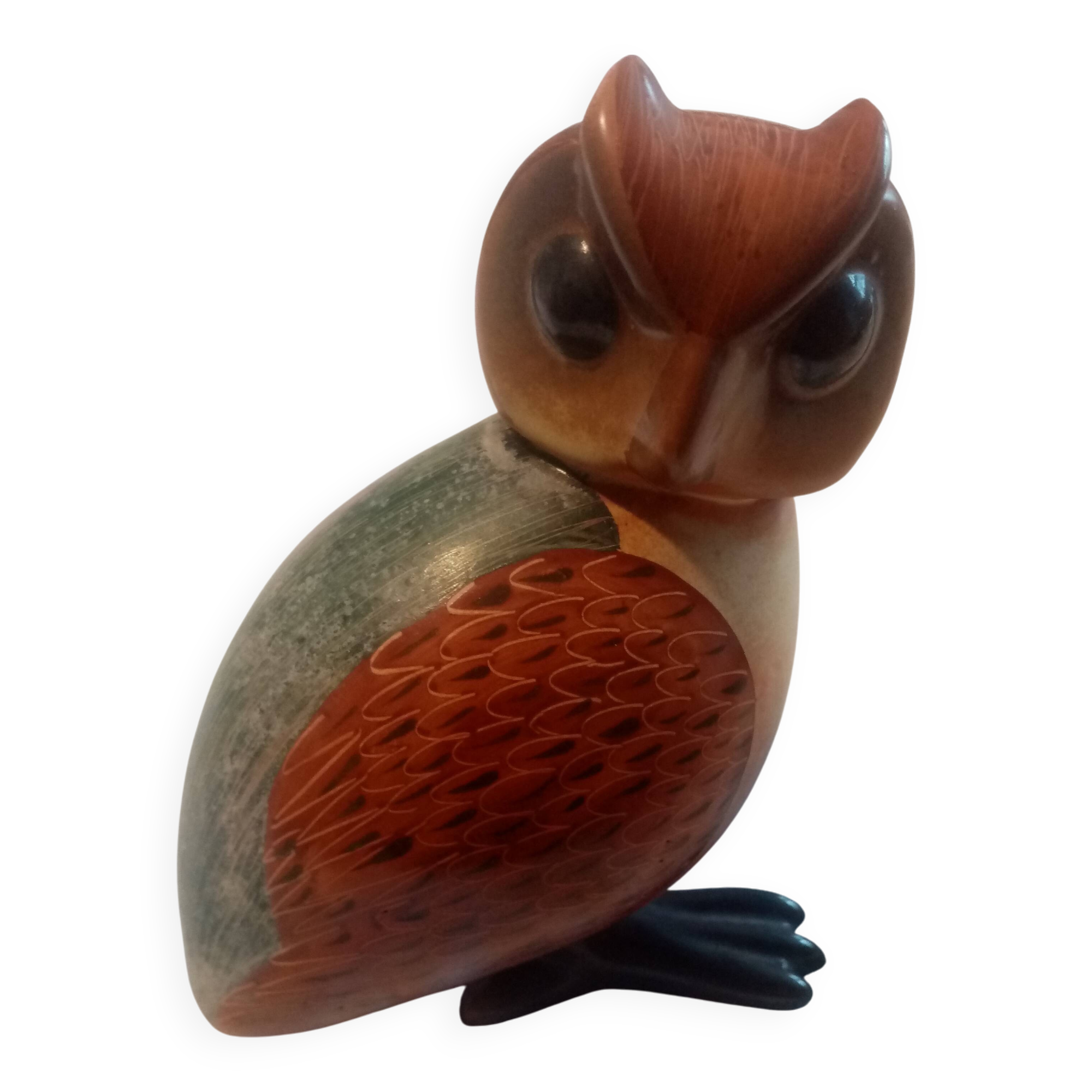 Beautiful ceramic owl from the 70s signed noelle