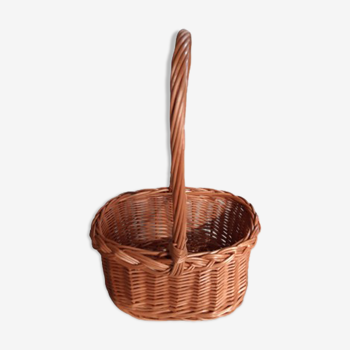 Panier en osier  à deux bouteilles de vin