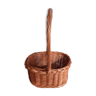 Wicker basket with two bottles of wine