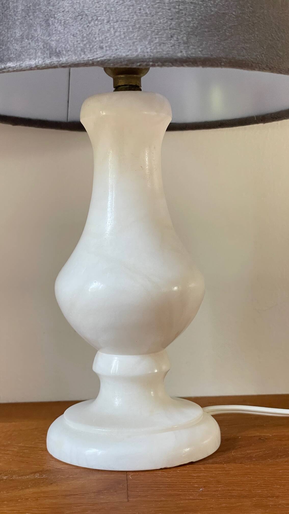 Paire lampes albâtre vintage