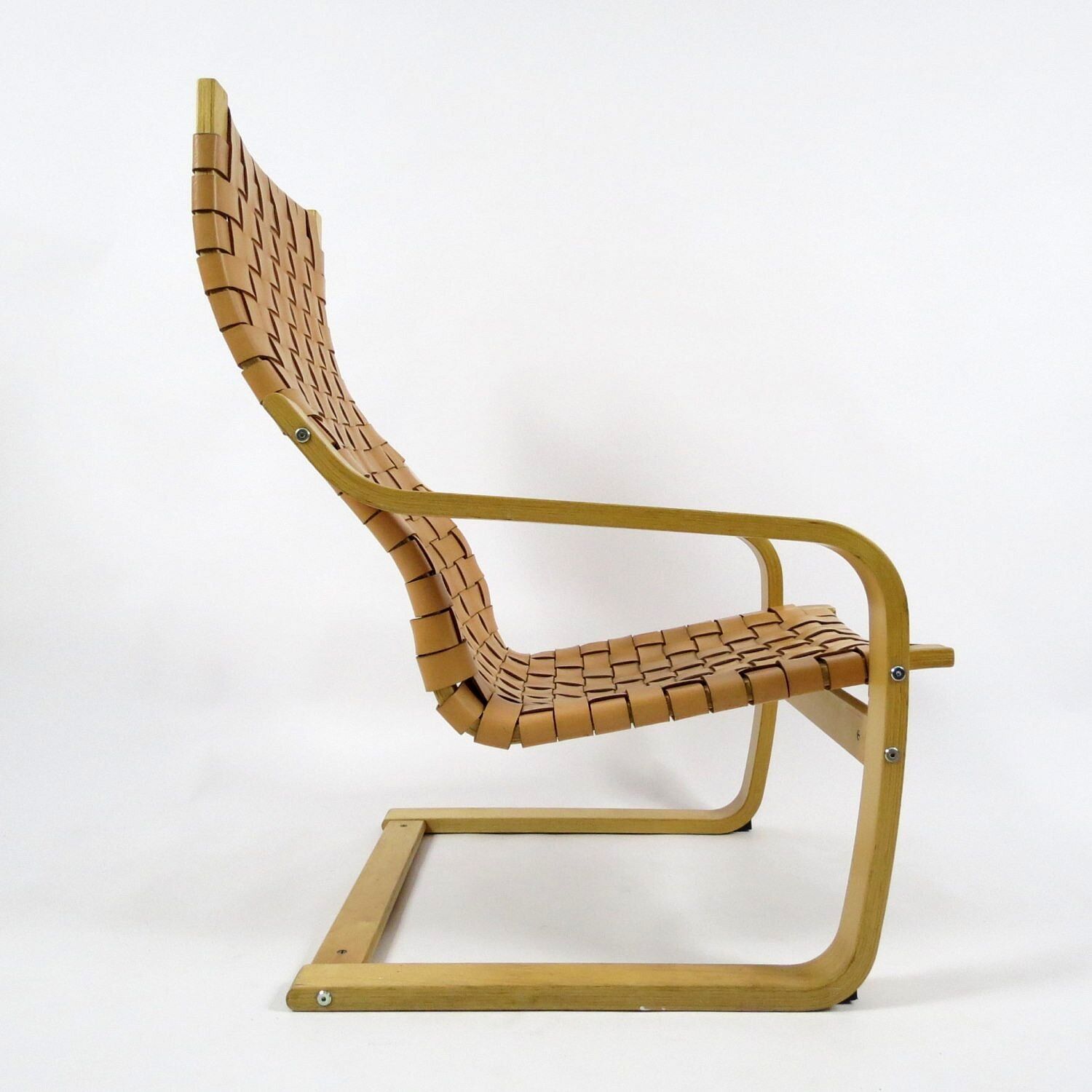 Leather and beechwood armchair by Noboru Nakamura for Ikea, 1990s