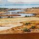 Aquarelle signée Michèle Cortegiani, paysage de Sicile