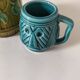 Vintage barbotine cup duo
